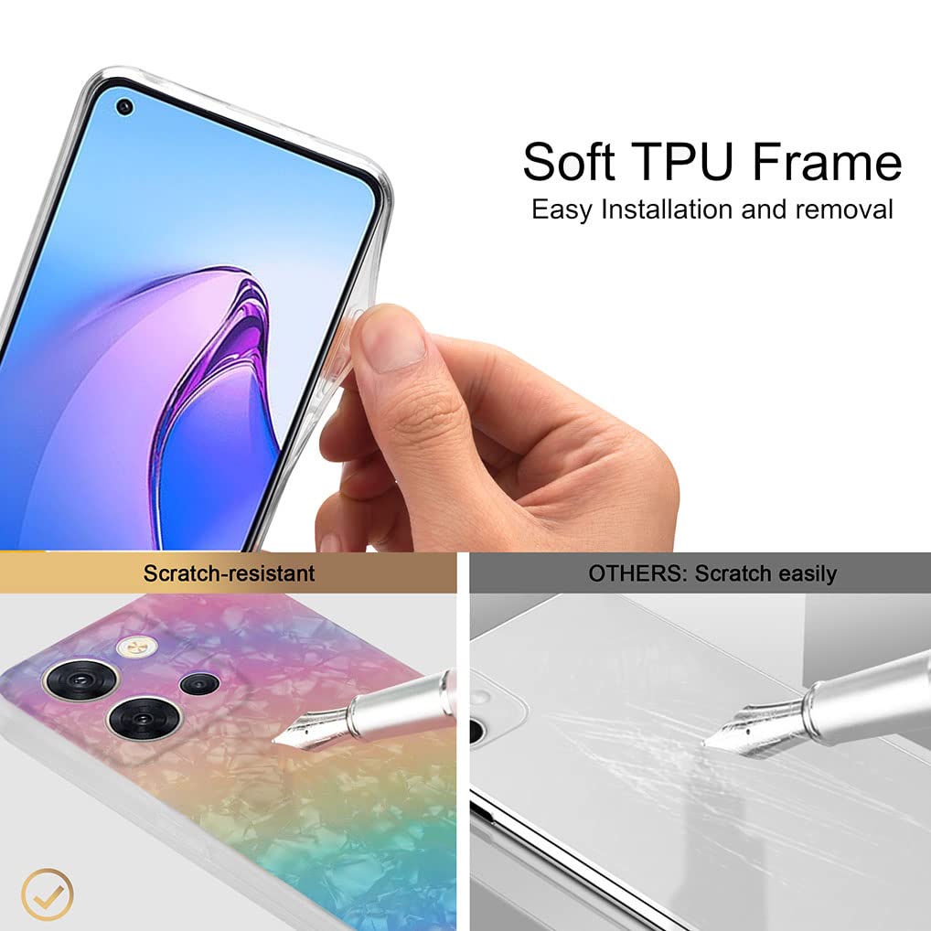 Custodia SEAHAI Per Oppo Reno 8T 4G | Cover Colorata Con Glitter, Silicone TPU Sottile Antiurto - Verde