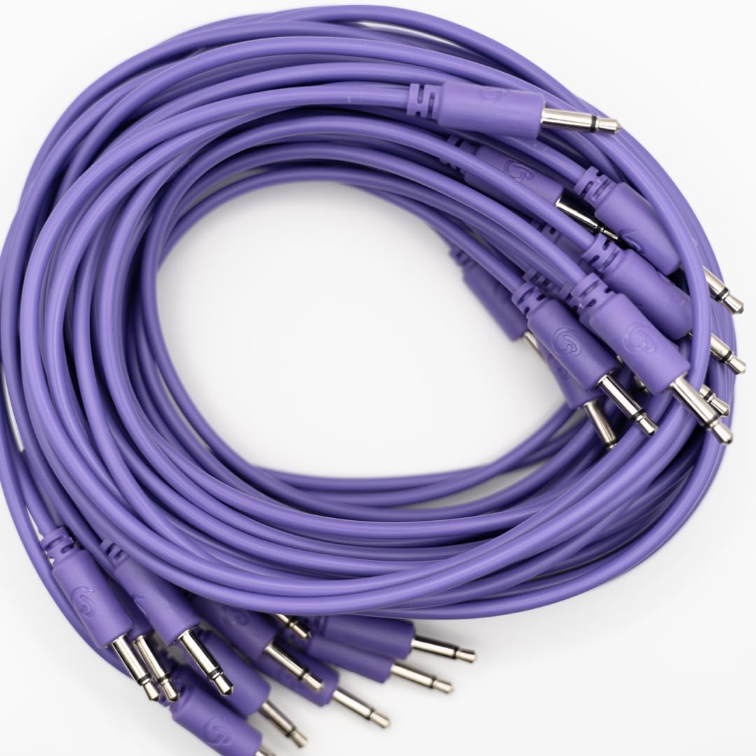 15 Cables Patch Eurorack 30cm - TS 3,5mm Mono - Probados Individualmente - Naranja