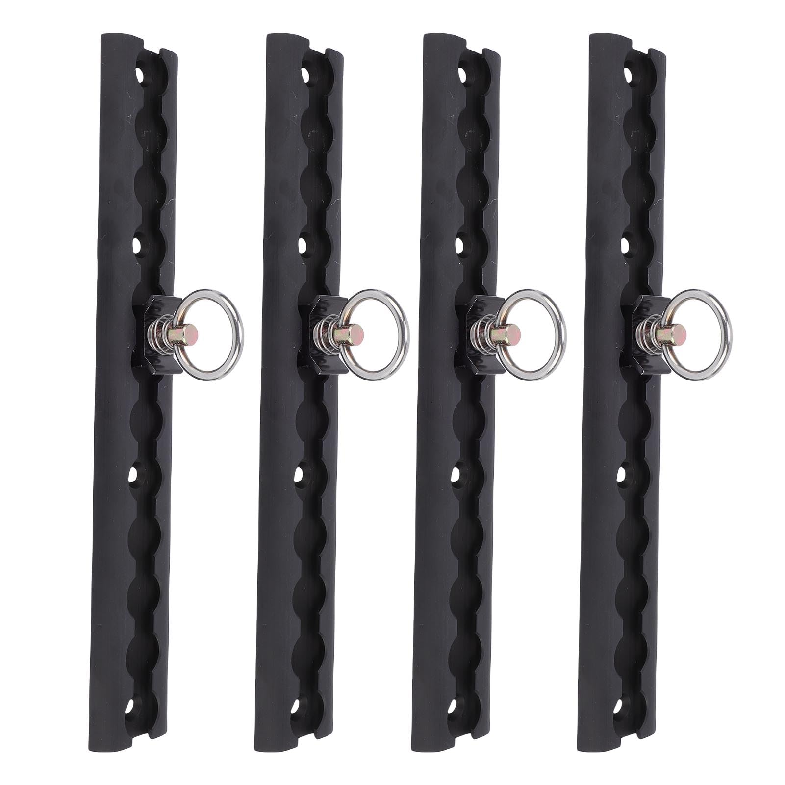 Tnfeeon de Amarre de Pista en L, Paquete de 8 Rieles de Pista en L de Aluminio de 12 Pulgadas con 8 Accesorios de Junta Tórica de Perno único, para Motocicletas, Vehículos Todo Terreno, (Black)