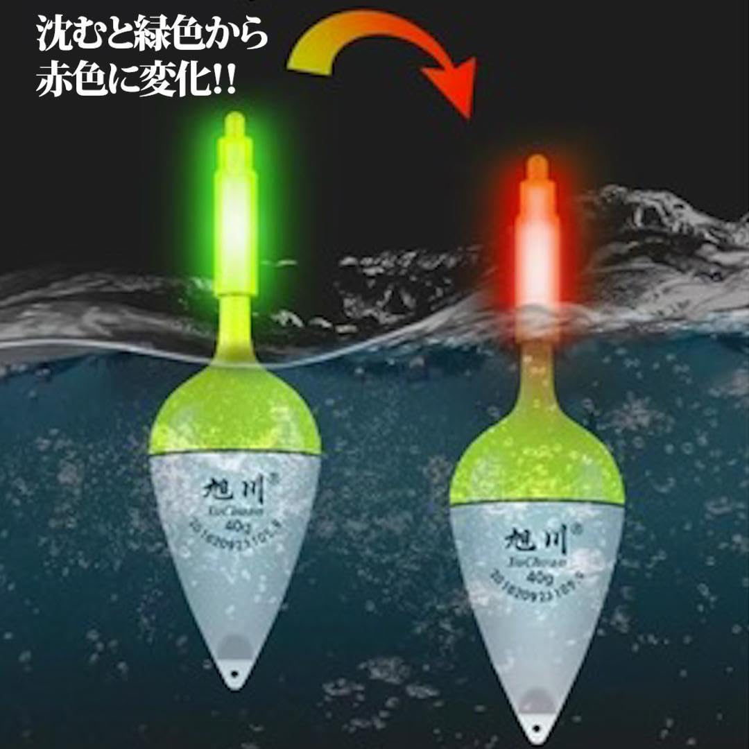 Amazon.co.jp: 沈むと色が変わる 変色電気ウキ 10号2個セット 電池付