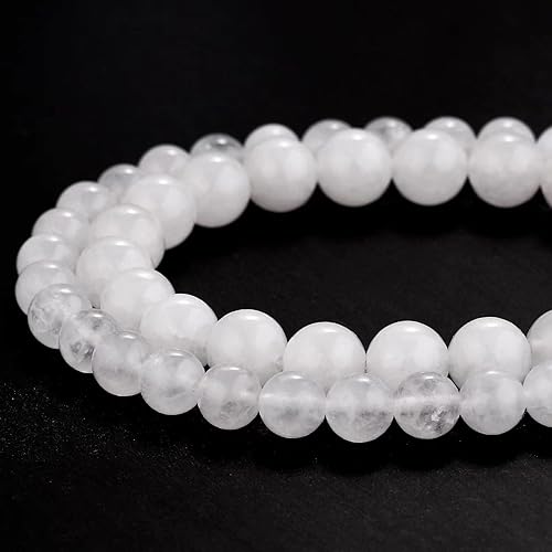 Miniatura 5 de Youngbling Cuentas de cristal natural para la fabricación de joyas, cuentas redondas de cuarzo pulido de oro de 0.23 pulgadas (0.236in), cuentas de