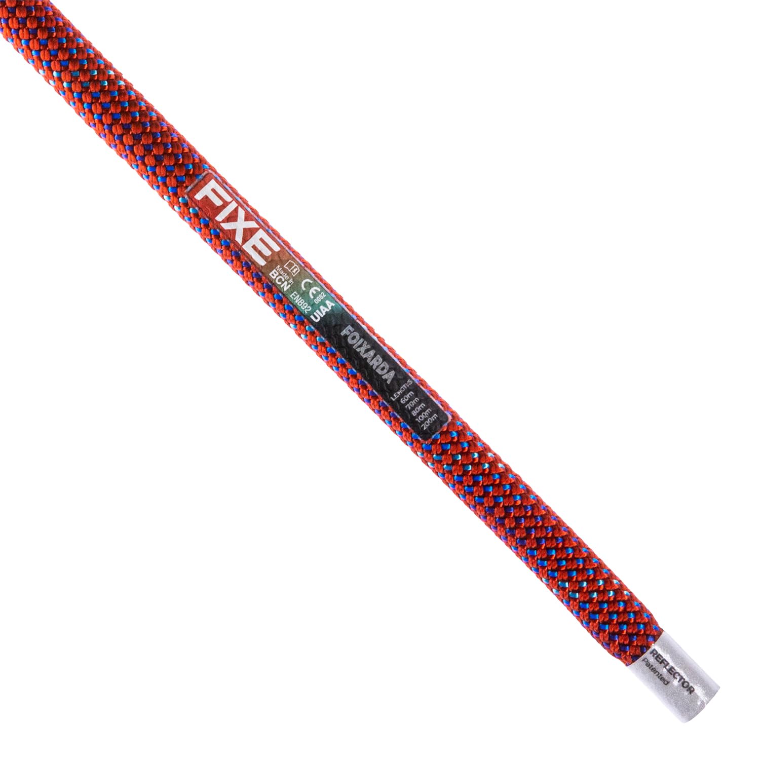 FIXE - Cuerda Escalada Foixarda 9,8 mm, Simple, Escalada Deportiva y Rocódromo, Flexible, Tratamiento Nature sin PFC, Reflectante, EN892, UIAA