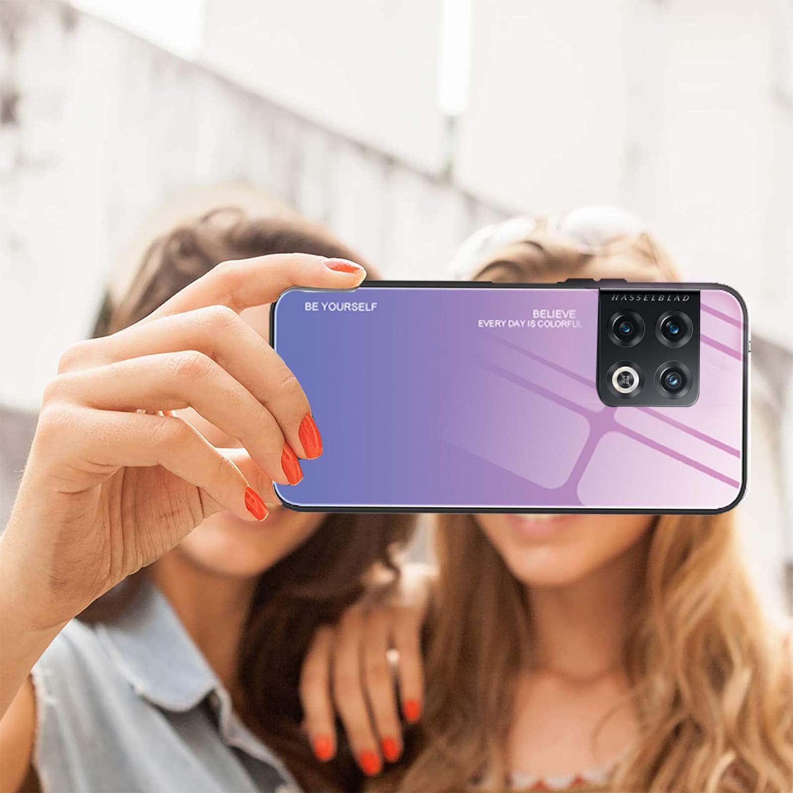 GOKEN Cover In Vetro Sfumato Per OnePlus Nord 2T 5G - Custodia Protettiva Con Paraurti In Silicone Morbido E Retro In Vetro Temperato - 3