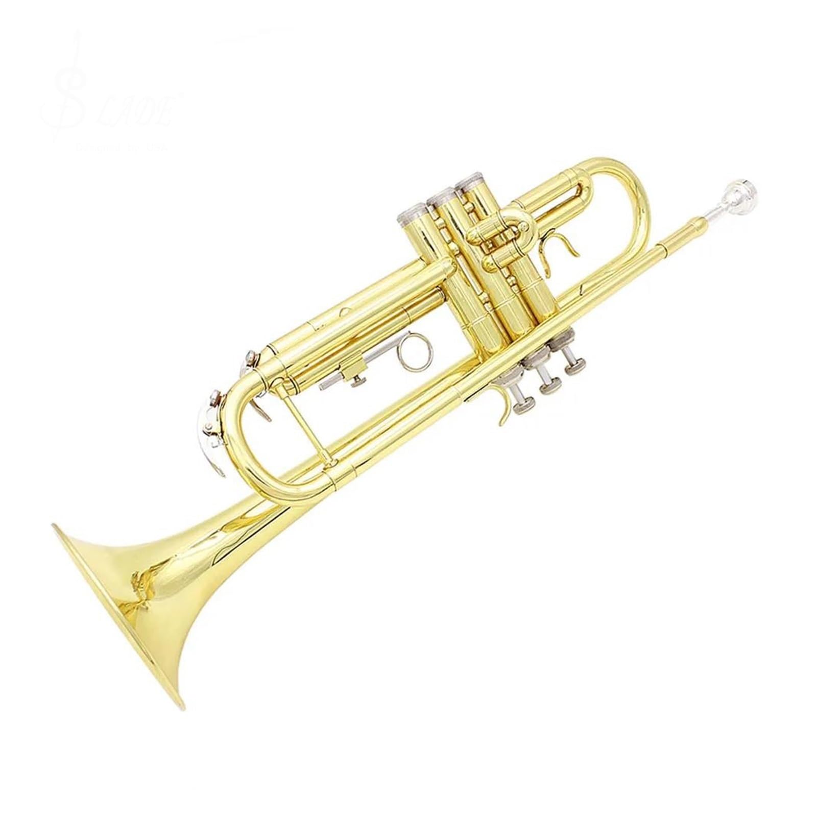 trąbka instrument Profesjonalna trąbka płaska Bb B materiał mosiężny instrument dęty z trąbką muzyczną i ustnikiem