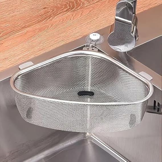 NIKTLINT Steel Sink Corner Strainer Kitchen Stainless Steel Multifunctional Sink Corner Shelf Holder Food Strainer Dish Drainer Triangle Drainer Basket Fruit Vegetable Soap Box Organizer(Pack of 1) (B0DGGQT1QY) Amazon Price History, Amazon Price Tracker