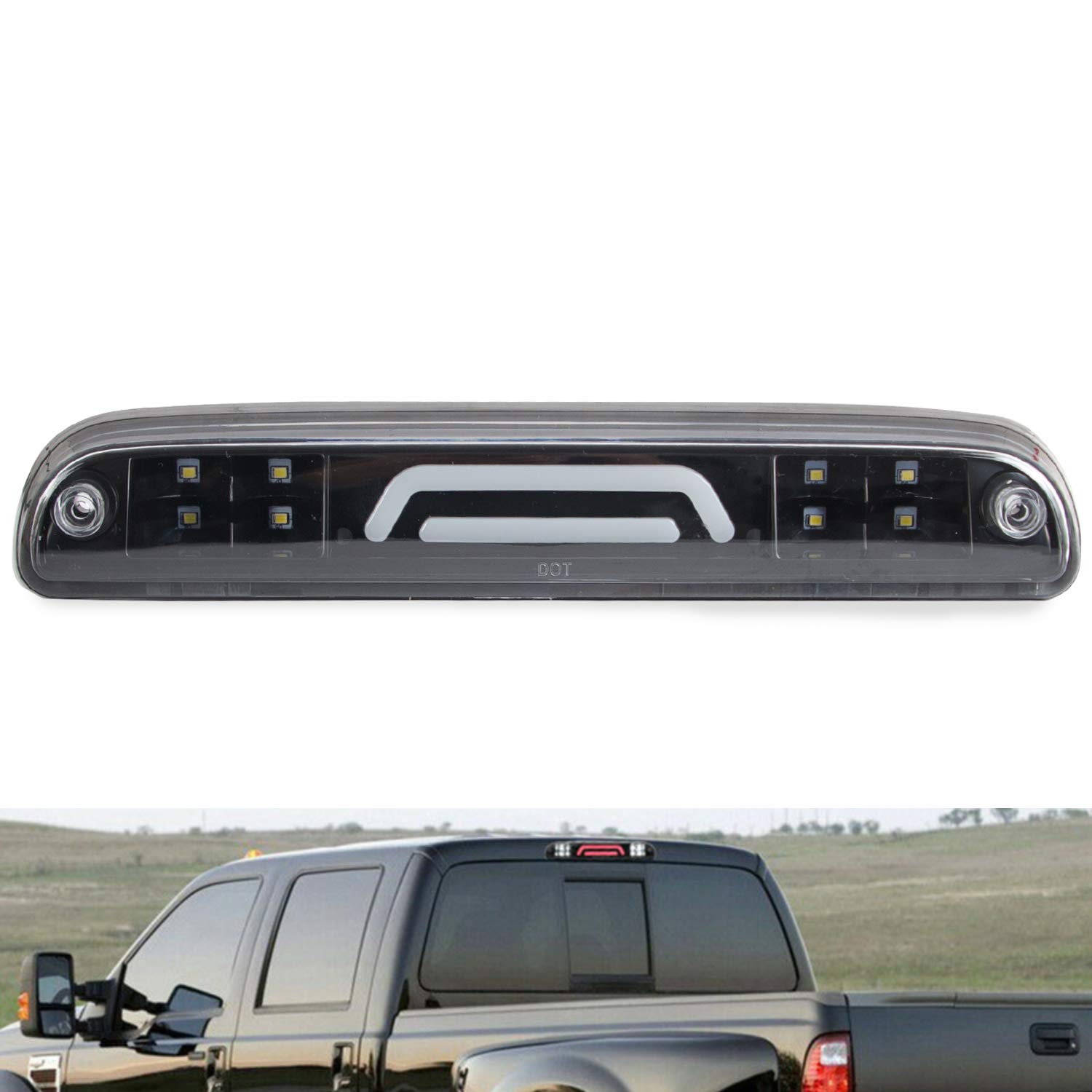 LED Third 3rd Brake Light Black For 99-16 Ford F250 F350 F450 Super Duty Cargo E - Foto 6