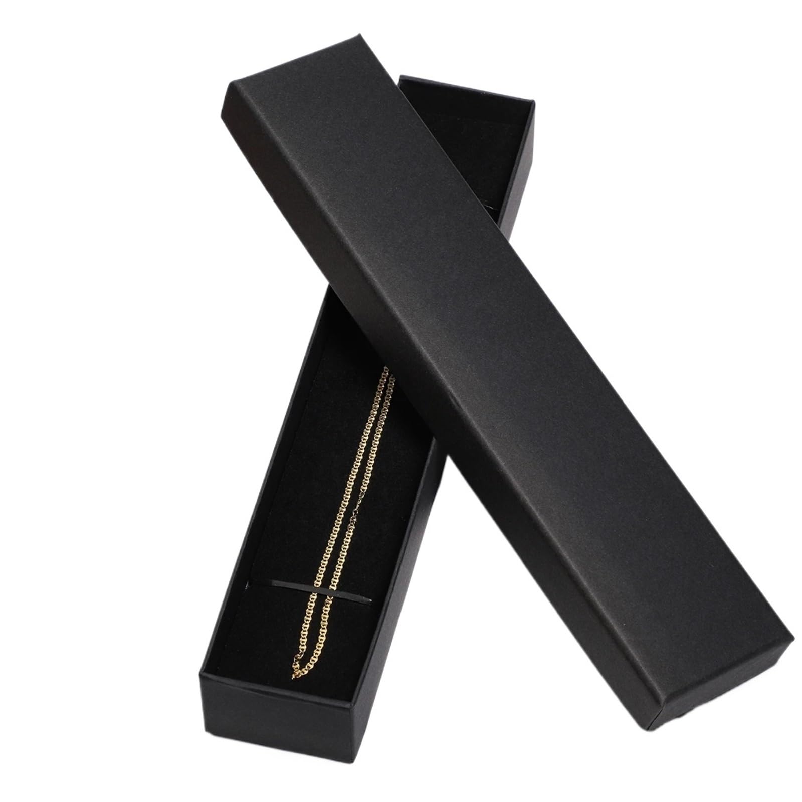 Qvorlth Small Gift Boxes 12PCS Elegant Bowknot Jewelry Box Earring Necklace Storage Paper Display Gift(Black 21x4.5x3cm)