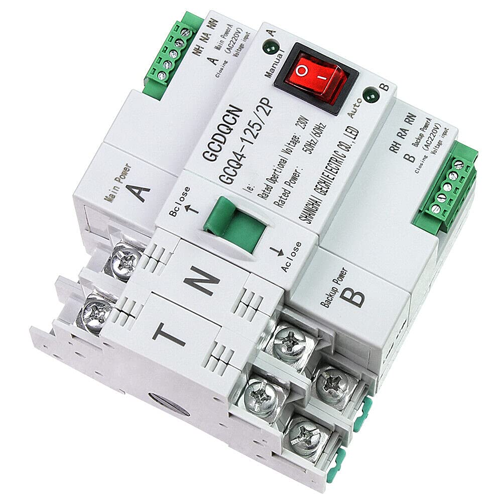 Automatischer Transferschalter 63A, 2P – Für Notstrom, 220V, Umschaltzeit 2 Sekunden, Mit Anzeige