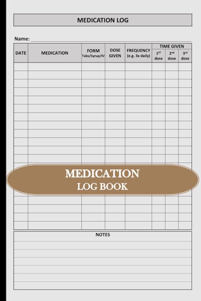 medication-log-book-medication-administration-management-record-sheet-planner-logbook-6-x-9-110-pages-daily-medicine-tracker-notebook-to-keep-track-of-medications-legalease-prints-amazon-com-books for Free Printable Medication Log Sheet Medication Log Book: Medication Administration/Management Record Sheet Planner Logbook | 6