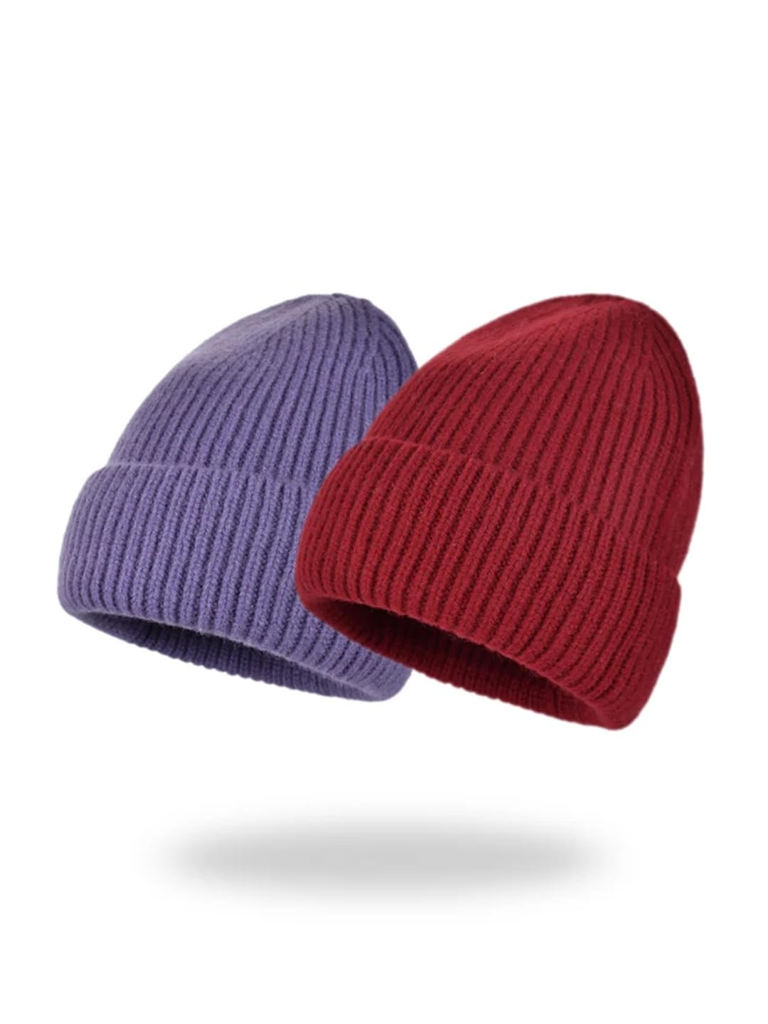 Wvapzxx Cappello In Pura Lana Rossa Tinta Unita Berretto In Lana Lavorato A Maglia Invernale Da Donna Cappello Freddo Da Uomo Berretto Caldo Addensato