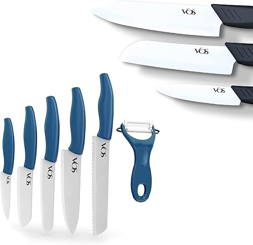 Vos Dos juegos de cuchillos de cerámica 6 piezas con pelador y 3 piezas
