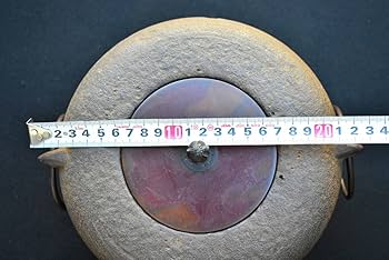 Amazon.co.jp: 風炉釜 定秀 作 砂鉄 茶釜 唐銅蓋 茶道具 和鉄