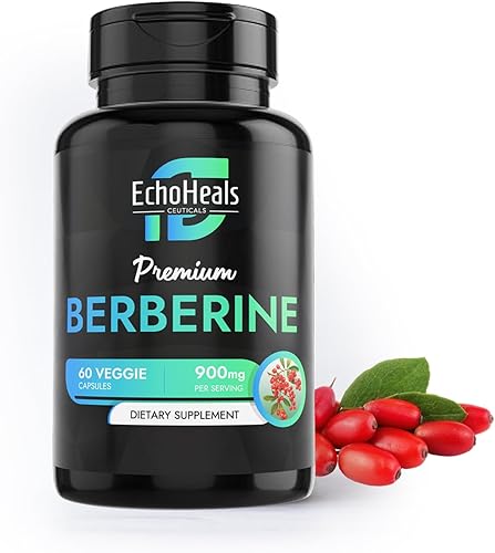 Suplemento de berberina, a base de plantas naturales con canela de Ceilán, cúrcuma, piperina, vitaminas B6, C, D, apto para veganos, 60 cápsulas