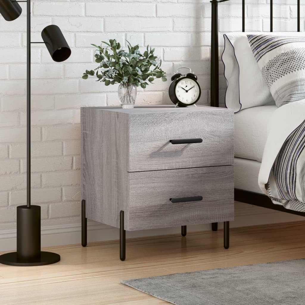 Table de chevet moderne gris sonoma pour organiser votre espace nuit avec style