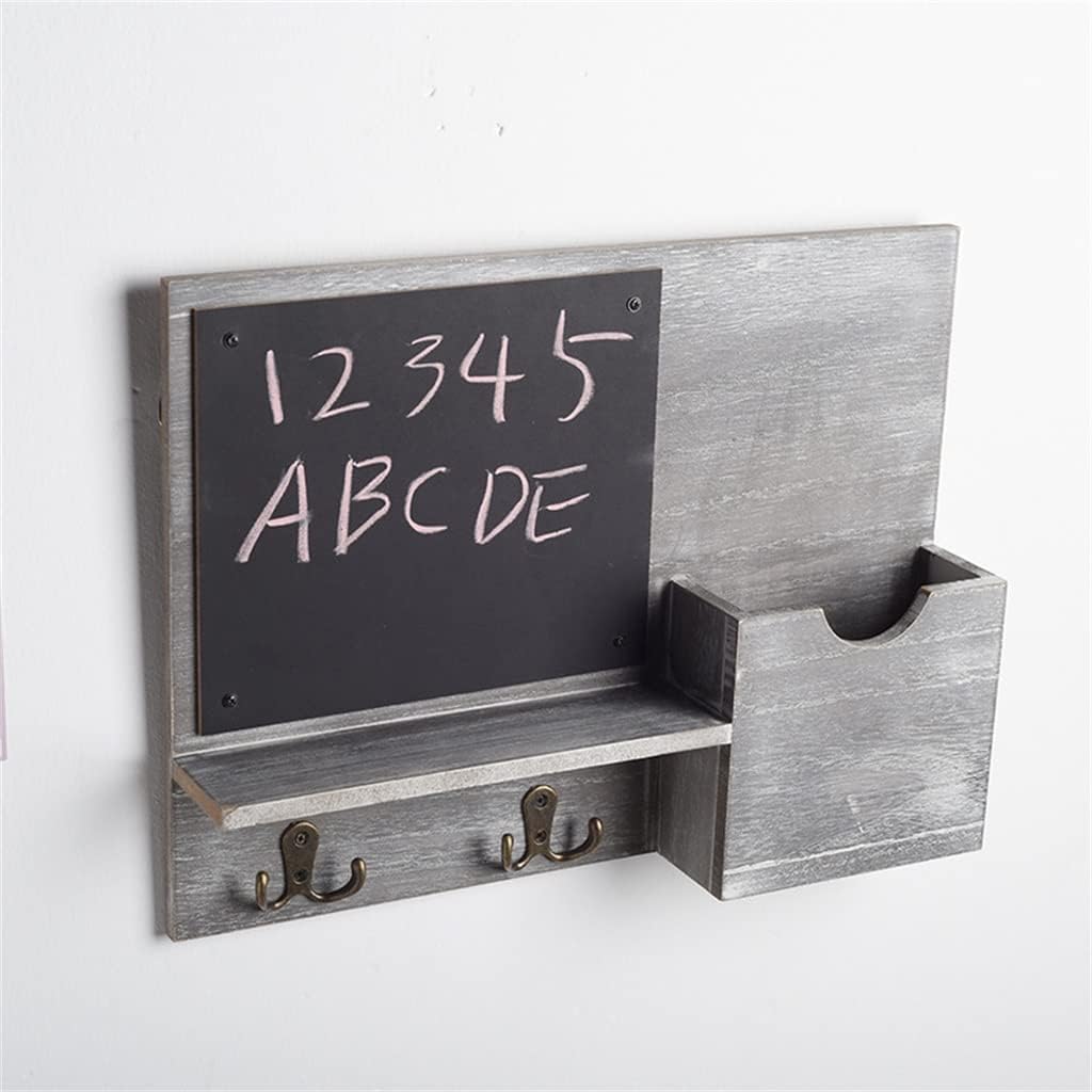 VIDI Wooden Key Rack European-Style Wall-Mounted Corridor Entrance with Blackboard with Hook Storage