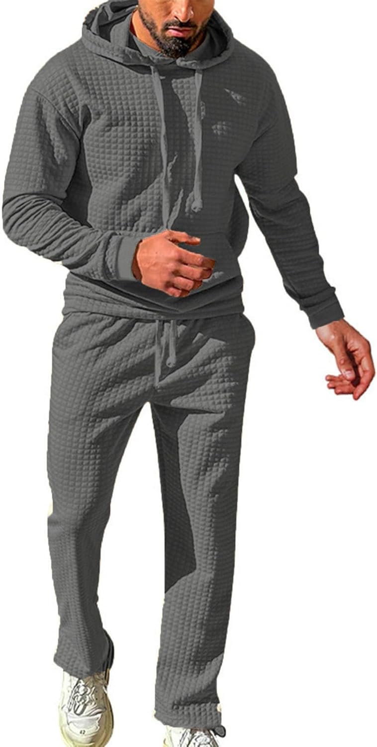 Survêtement Homme 2 Pièces QUNERY | Sweat à Capuche + Pantalon Jogging | Pour Sport, Détente, Usage Quotidien