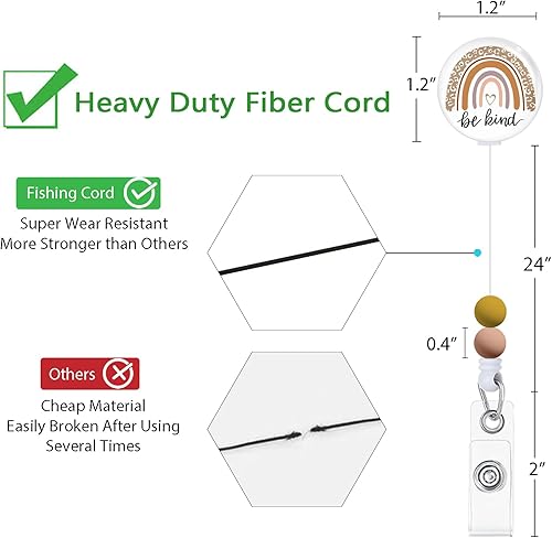 Vista 137 de Immaturus Carrete retráctil con cuentas, lindo y divertido soporte para tarjetas de identificación retráctiles, clips de insignia, llavero para Nave