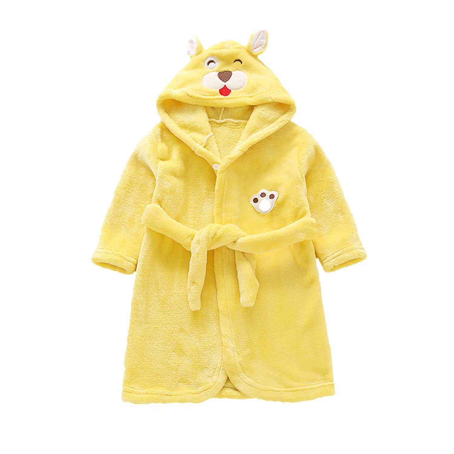 JUNG KOOK Toddler Baby boys Girls Cartoon Bathrobe Flannel Robe Winter Night-robe