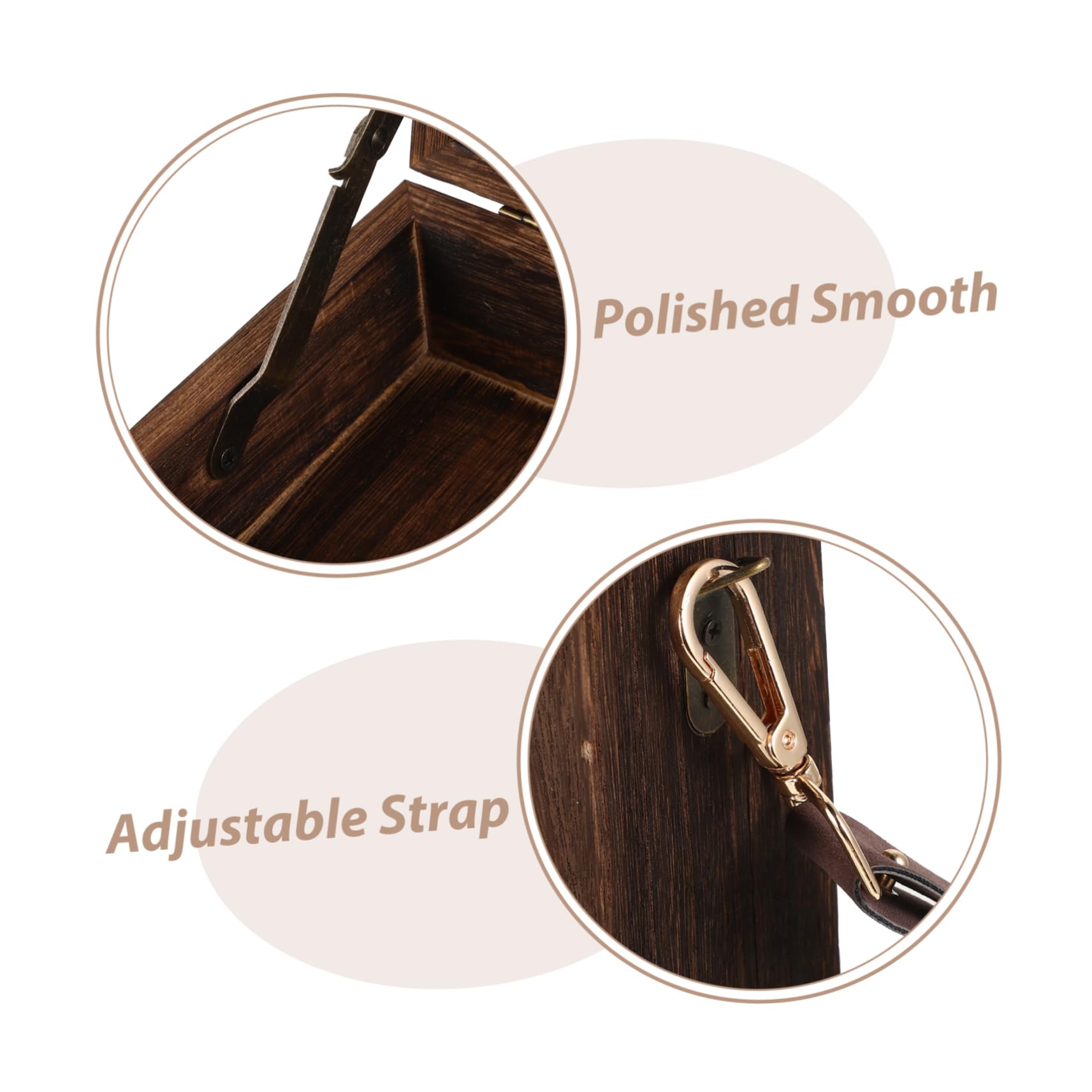 Scatola Portaoggetti in Legno con Coperchio, Design Portatile ed Elegante e Organizzazione di Cancelleria per Artisti e Ufficio, per Pittura All'aperto
