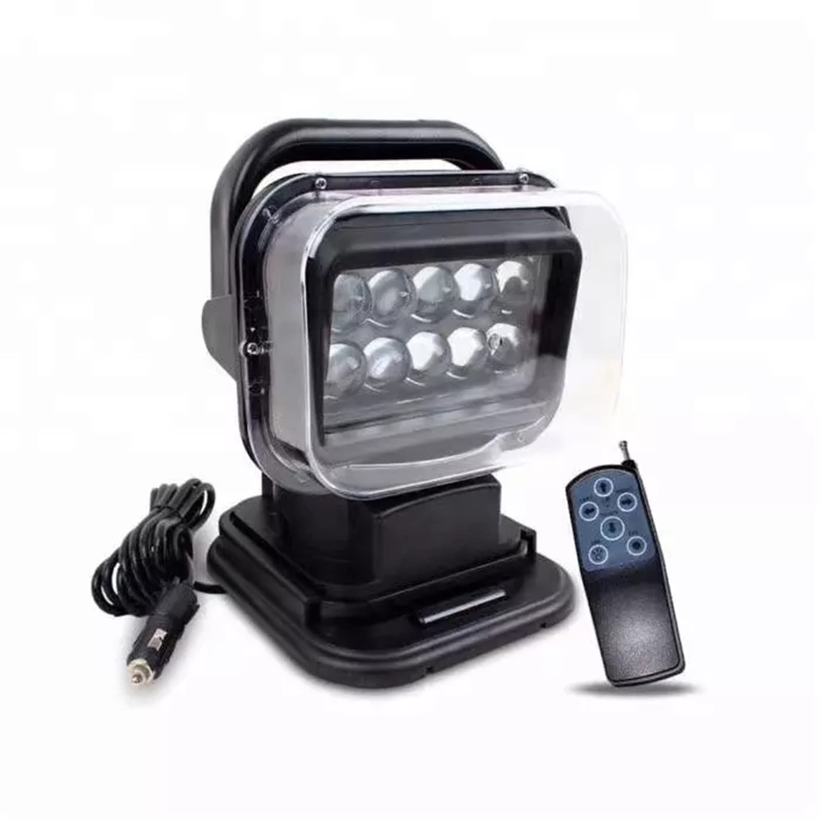 50w Led Search Light Marine Control remoto portátil 360 grados giratorio 9-36v Led con base magnética Led Work Light Spot Led Luces de conducción Luces antiniebla ( Color : 50w heightening black )