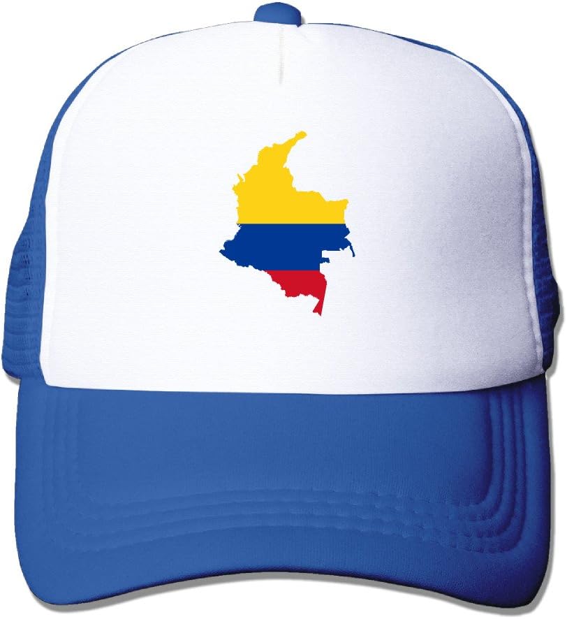Flag Map Of Colombia Classic Snapback Hats Adjustable Plain RoyalBlue