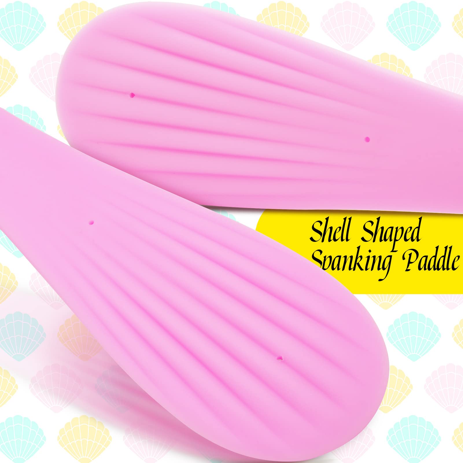 Spanking Paddle for Sex Play Rubber Shell Shaped Slapper Flexible & Firm Flirt Toy for SM Bondage Game Adult Couple for Men Women 14.17 inch TJIJP: Pink