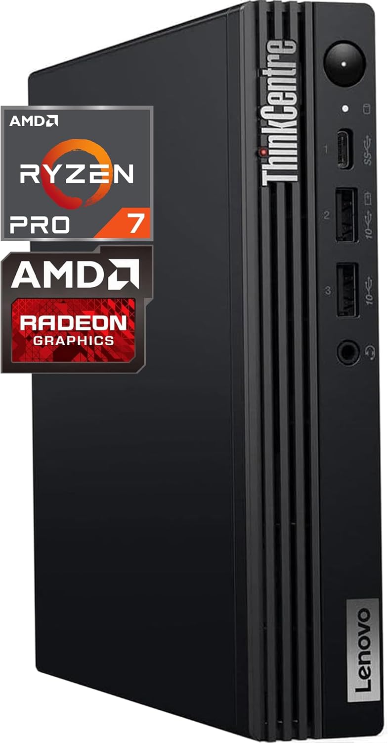 Oemgenuine Lenovo ThinkCentre Tiny M75q Gen 5 AMD Ryzen 7 Pro 8700GE, Customized Computer, 16GB / 32GB / 64GB RAM, 256GB / 512GB / 1TB SSD, WiFi 6, DP Port, Win 11 Pro, AI Business Desktop, 3 Yr Wty