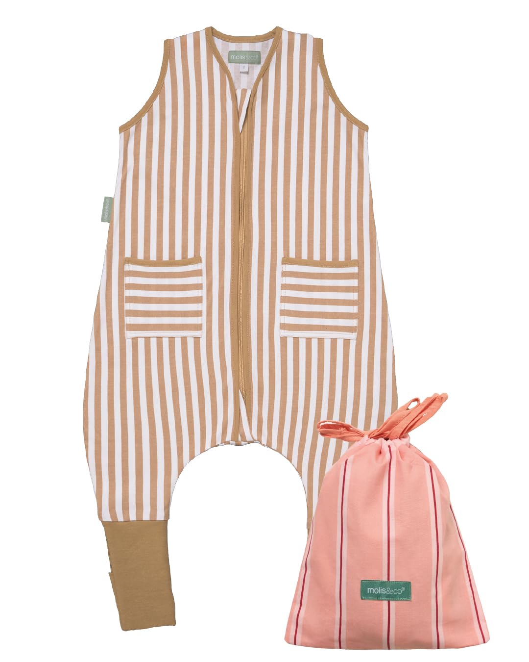 molis&co - Baby Sleeping Bag with Feets (Sand Stripes) TOG 0.5-6 Years