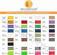Vista 6 de New brothread - 30 opciones - 2 conos grandes de 5500Y (5000M) cada uno de hilo de poliéster hilado multiusos 40S/2 (Tex27) para serger, overlock