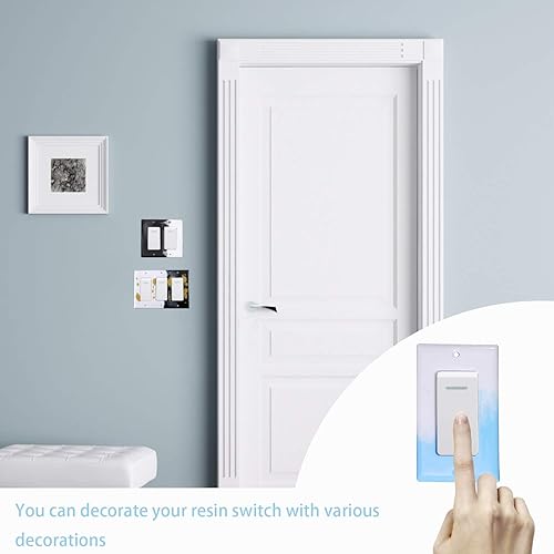 Miniatura 6 de Tanlee 6 piezas de cubierta de interruptor de resina, panel de interruptor de luz, molde de silicona, molde de epoxi para hacer manualidades