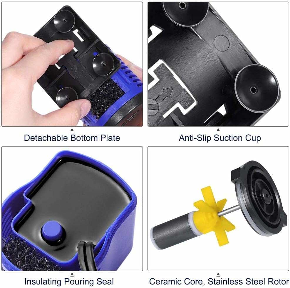 Water Pumps, Parts & Accessories Ultra Silent Submersible Aquarium Water Pump for Fish Tank Fountain Garden Pond Rockery Adjustable Water Filter Pump 1500L/h