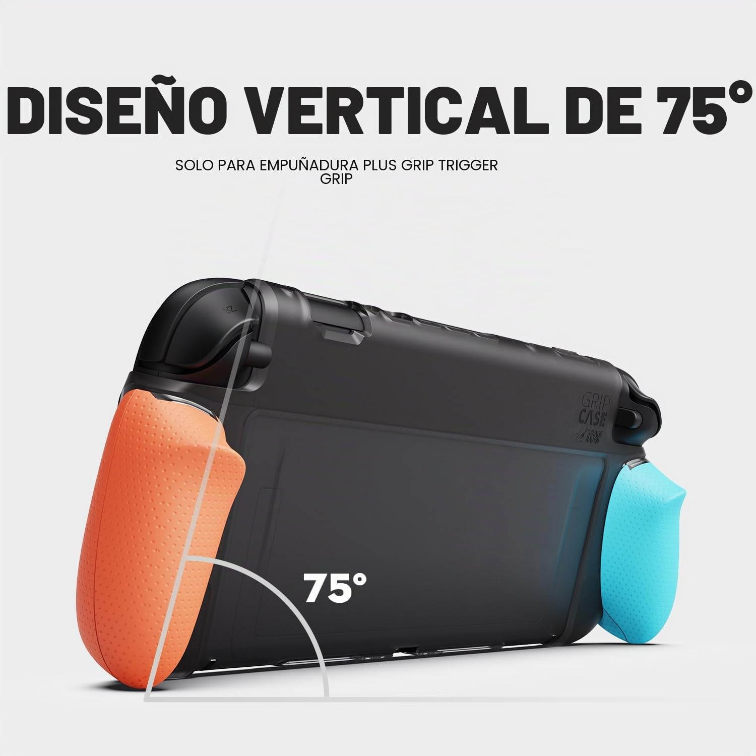 Savage Raven by Skull & Co. GripCase Bundle for Nintendo Switch 2: Dockable Soft Protective Case with Replaceable Grips [to fit All Hands Sizes], with Hard Shell Huge Carrying Case, Neon Blue & Red