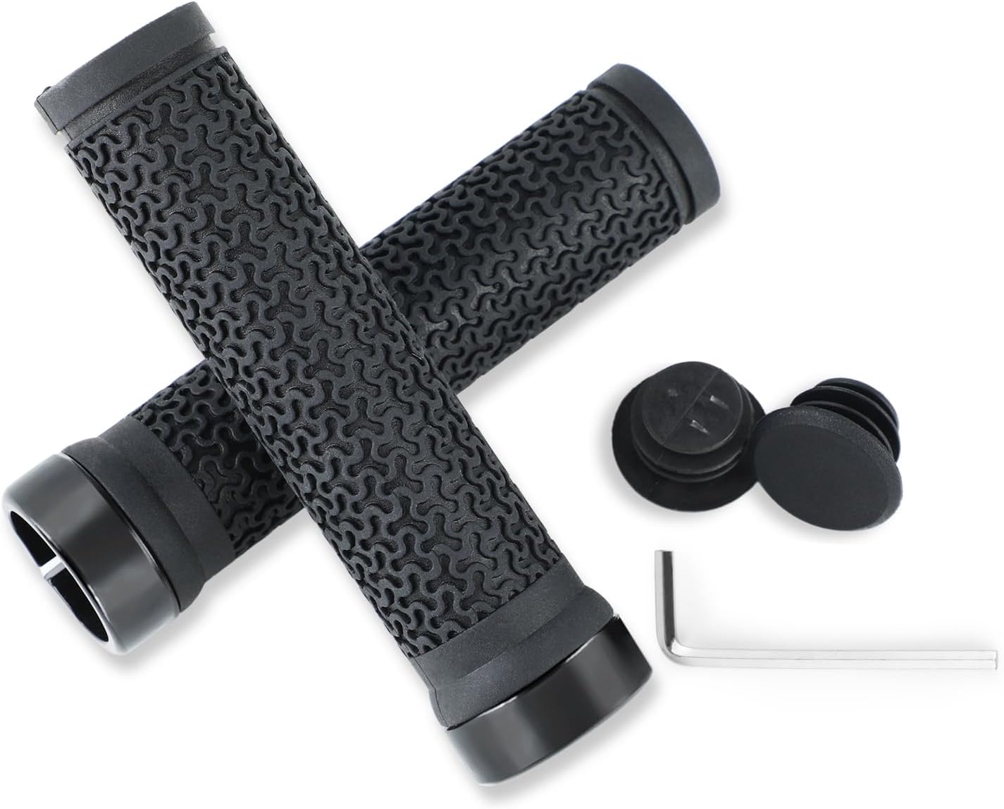 Bike Handlebar Grips,Professional Mountain Bicycle Grips with Aluminum Lock Non-Slip Rubber Handle Grip for Bicycle MTB Cycling