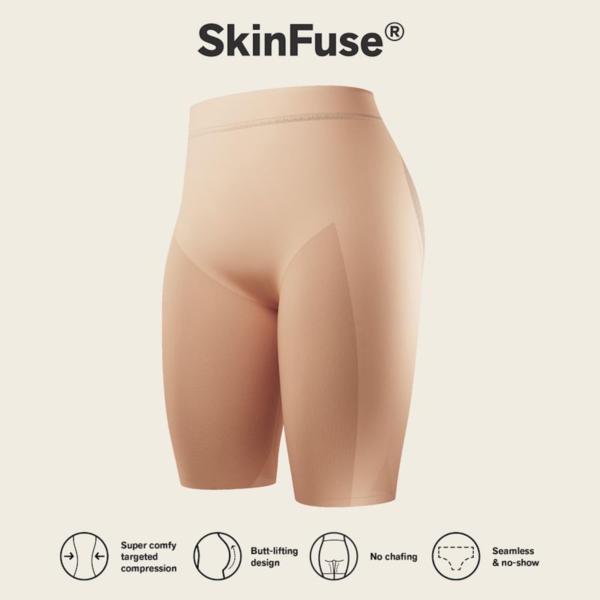 Leonisa Well-Rounded Invisible Butt Lifter Shaper Short Body Modellante Donna