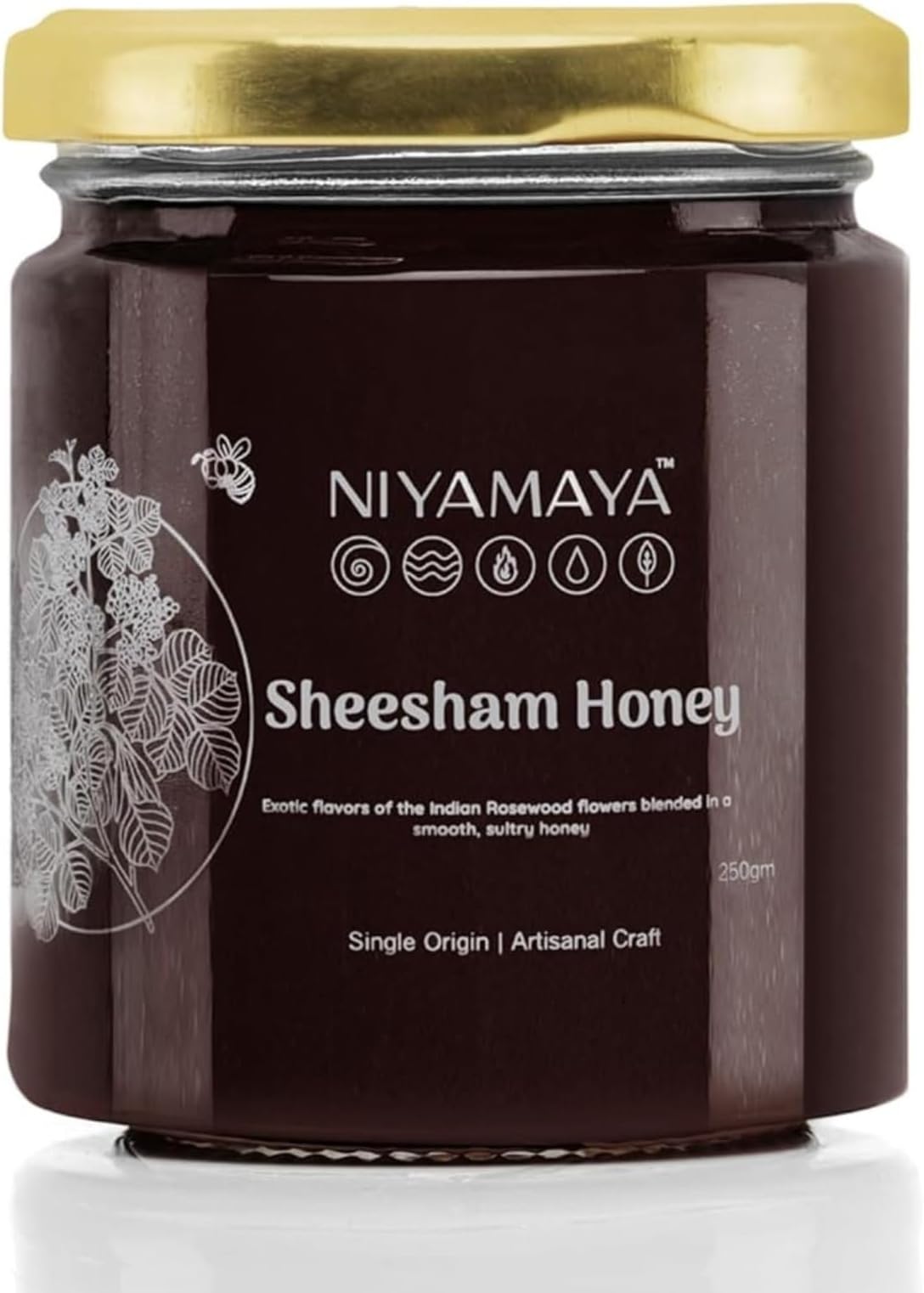 NIYAMAYA Sheesham Honey 250 gm Jar | 100% Pure Honey | Unprocessed Natural Sheesham Shahad | No Added Sugar No Adulteration