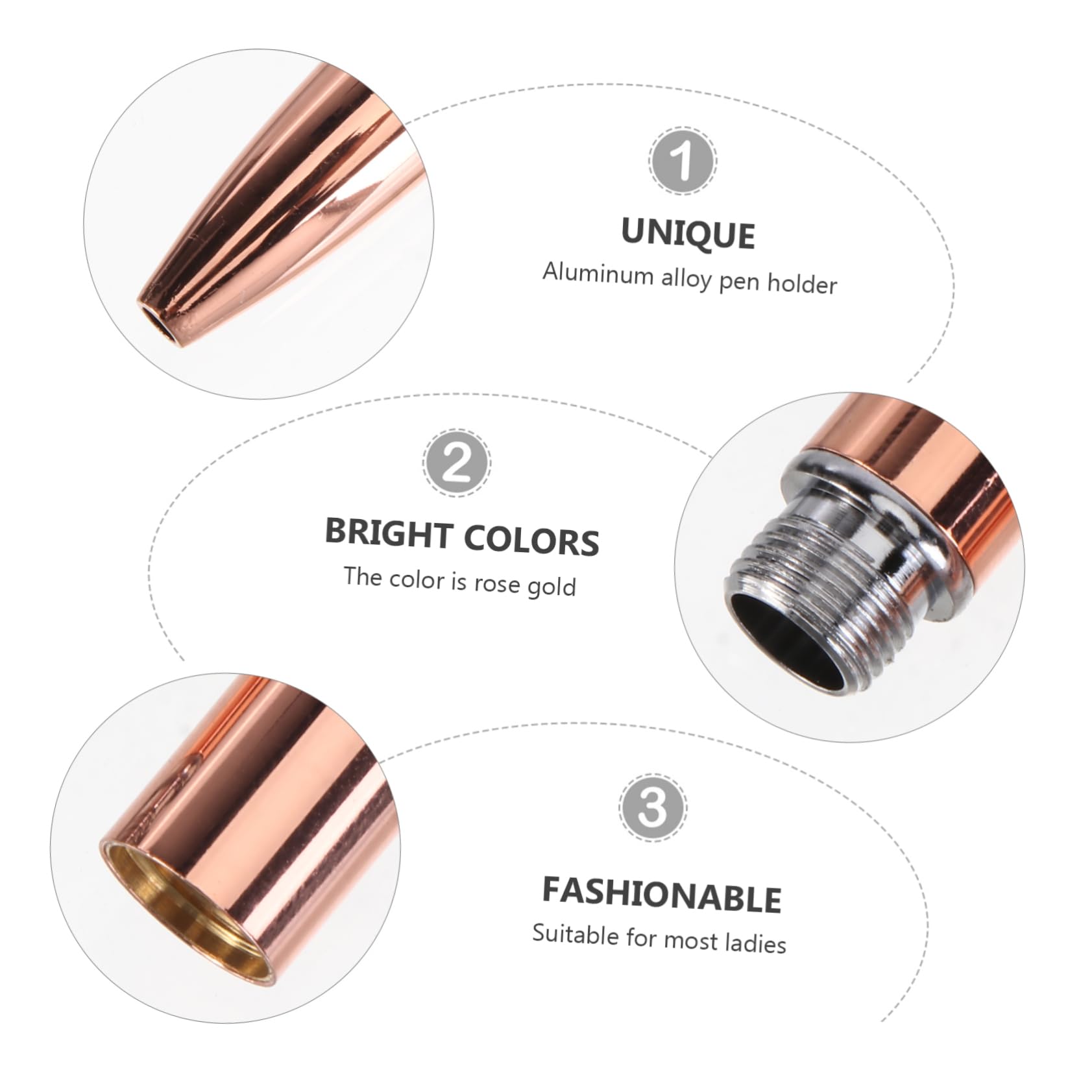 minkissy 2 Pezzi 9 Pezzi Set di pennelli per manicure con penna a penna per multifunzionale a testa intercambiabile pennello per strisce per unghie fodera per unghie oro rosa