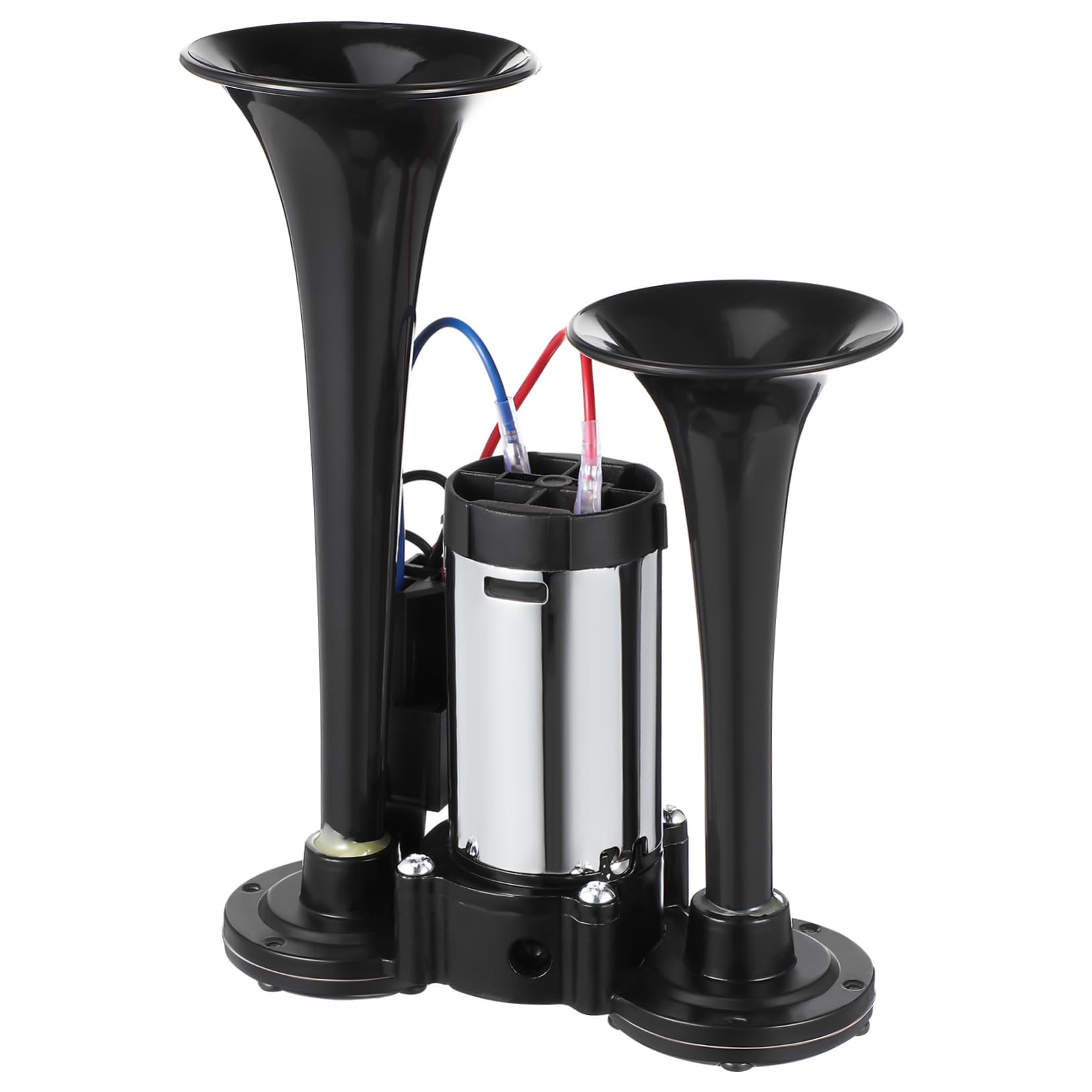 GLEAVI Bocina de Aire Eléctrica para Camión y Coche, Metal Negro, Sonido Fuerte, Instalación Fácil, Compatibilidad