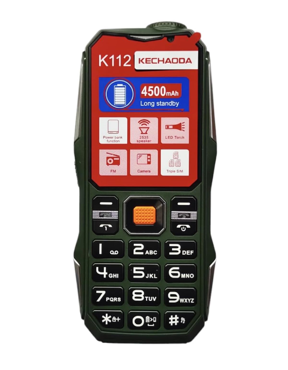 LEYSKY KECHAODA K112, Triple Sim Phone (Green) Speaker with Amplifier, PMMA 2.5D Glass,1.3 MP Camera, Keypad Mobile, DJ Sound with Power Bank System (Big Size & Heavy Weight Phone) (B0D4MJT4DC) Amazon Price History, Amazon Price Tracker