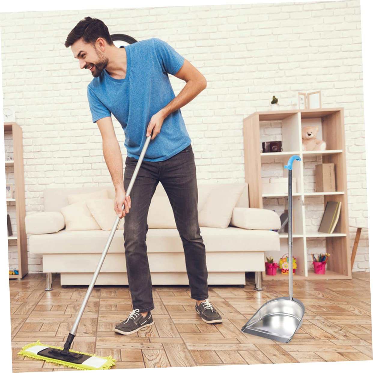 Veemoon Recogedor de Basura para Hogar Inoxidable Recogedor Multifuncional con Mango Ergonómico Resistente y Cómodo para Limpieza Cocina y Sala