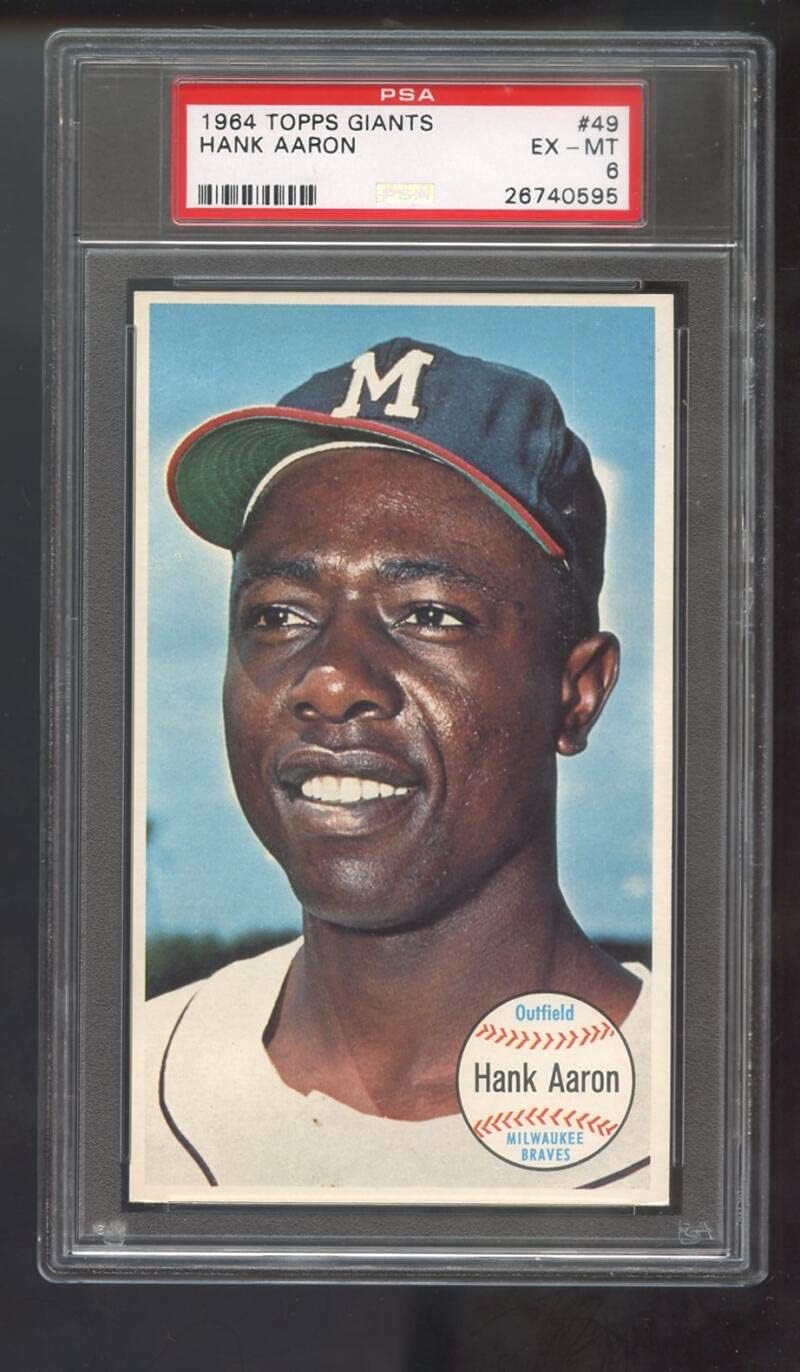 1964 Topps Giants #49 Hank Aaron Milwaukee Braves PSA 6 Graded Baseball Card MLB