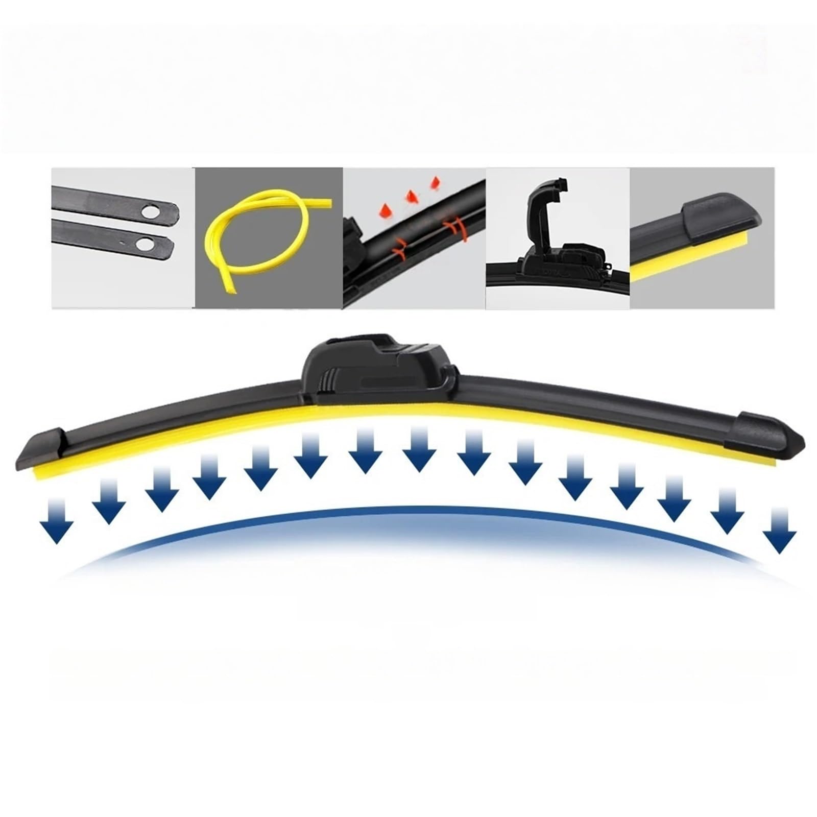 zestawy wycieraczek Pióro Wycieraczki Samochodowej Bezramowe, Bez Kości, Z Żelem Krzemionkowym, Silikonowe Do Przedniej Szyby(Left Wheel 1pcs 28 inch 700mm)