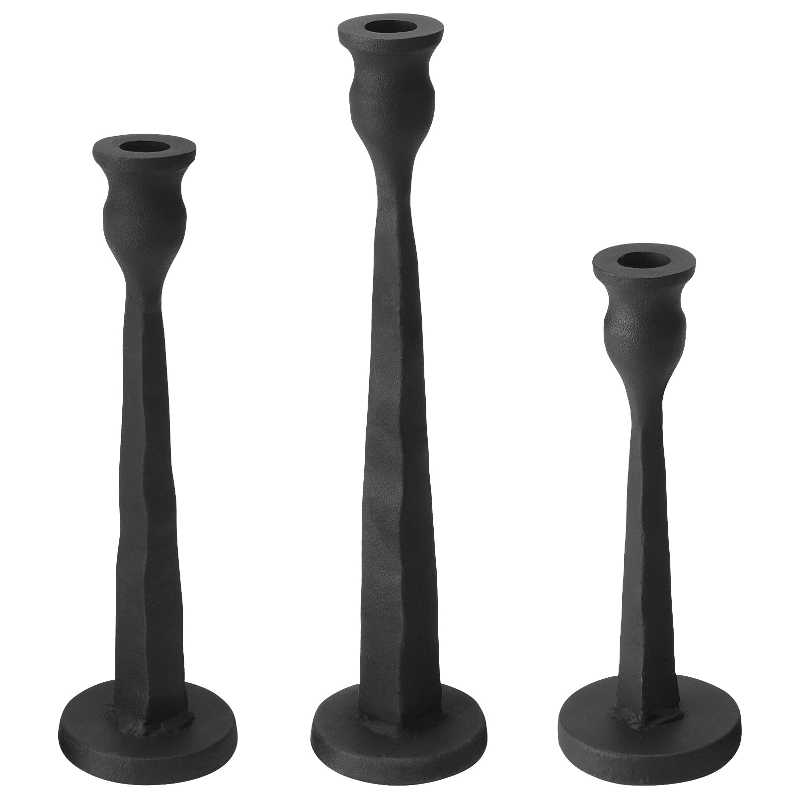 Amazon.com: Heavy Duty Cast Iron Black Candlestick Holders  display picture 3