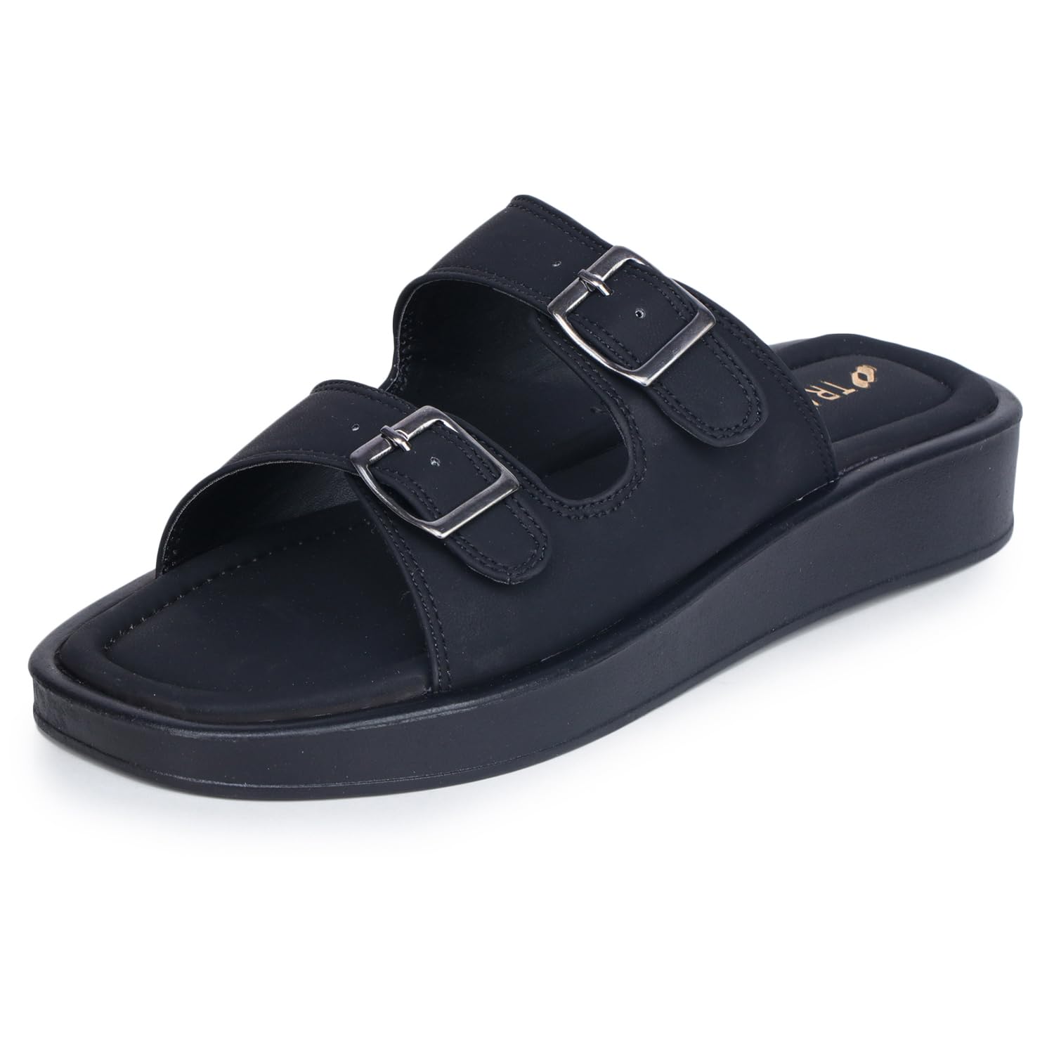 Sandals For Woman | Slippers For Woman | Flats | Casual Double Strap Sliders Sandal With Adjustable Ankle Strap | Women Sandals | Comfortable | Lightweight | Women Footwear-image-30
