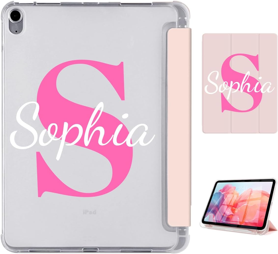 Custom Name Case for iPad Pro 13 Inch Case (M5/M4) 2025/2024 with Name/Text,Personalized Initial Cover Shell Protective Leather, Auto Sleep/Wake