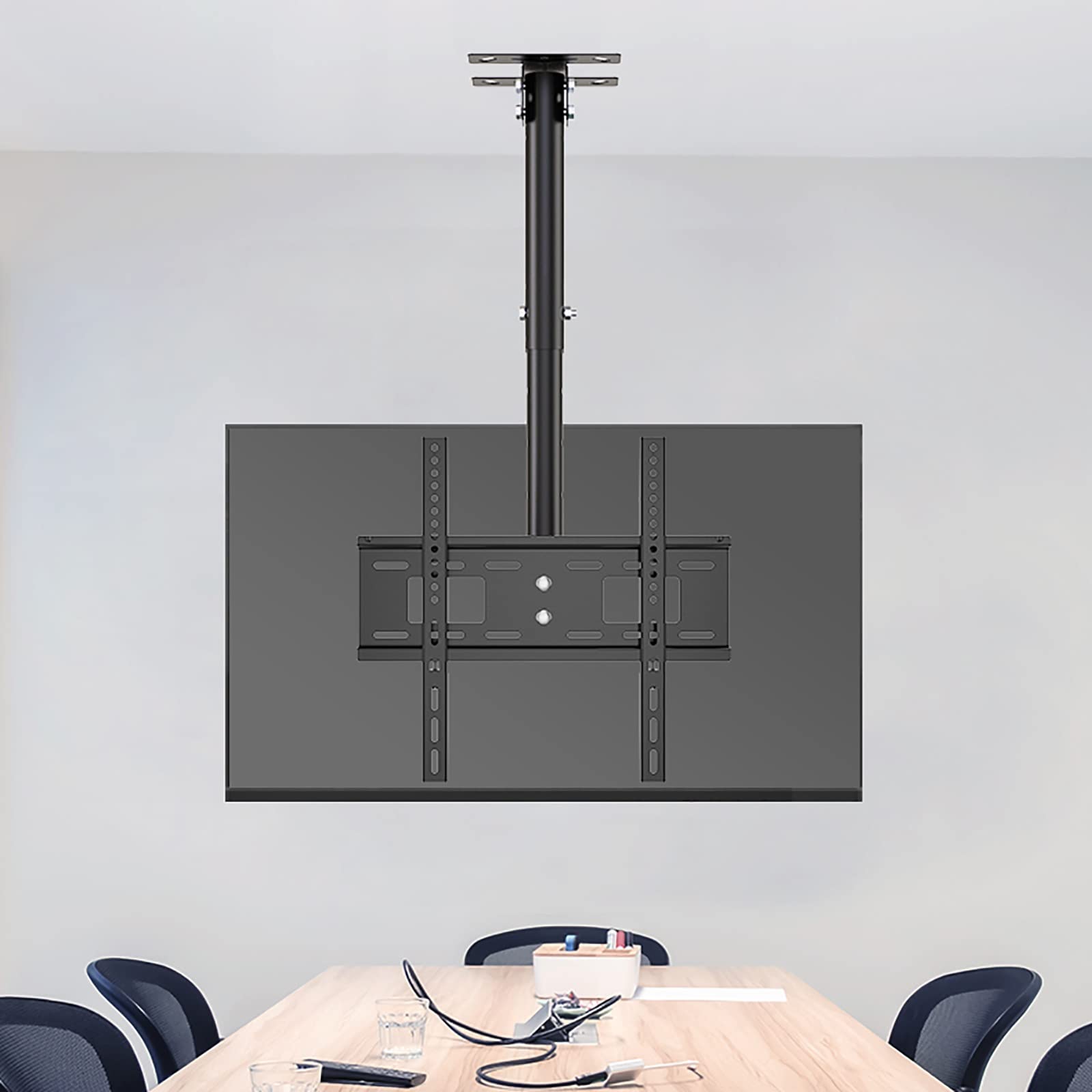 Support TV plafond inclinable pivotant 32 55 pouces hauteur extensible 500 800 mm