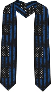 Unisex Pointed Graduation Stoles Thin-Blue-Line-Police-Life Fashion Graduation Sash