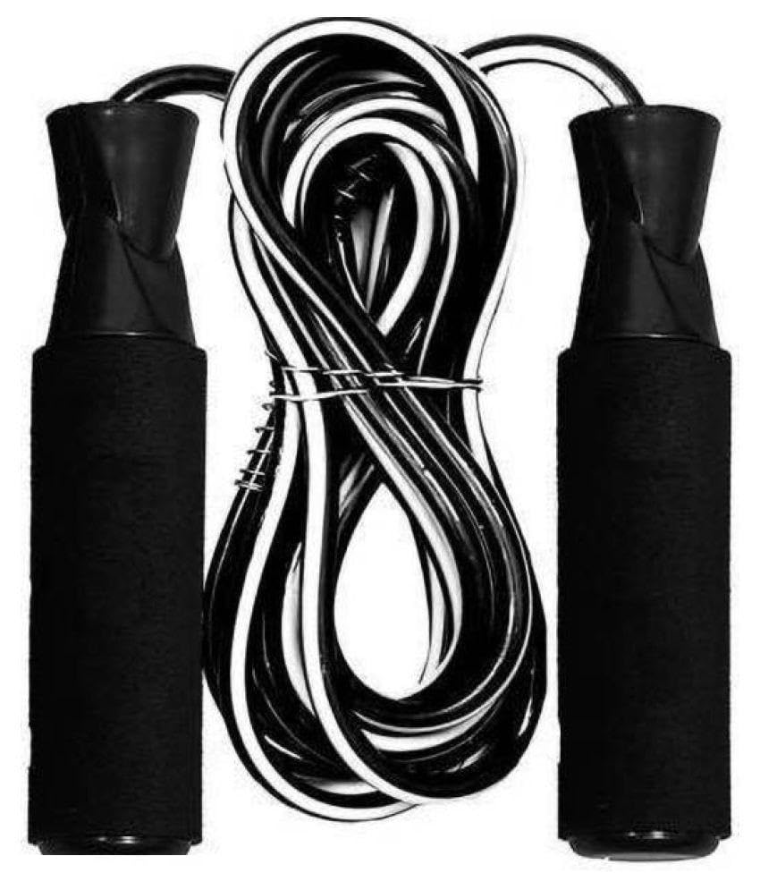 Image of Adjustable Skipping Rope for Men, Women & Kids | PVC Jumping Rope for Fitness, Cardio, Weight Loss & Home Workout | Durable Exercise Rope for Gym Training (Black)