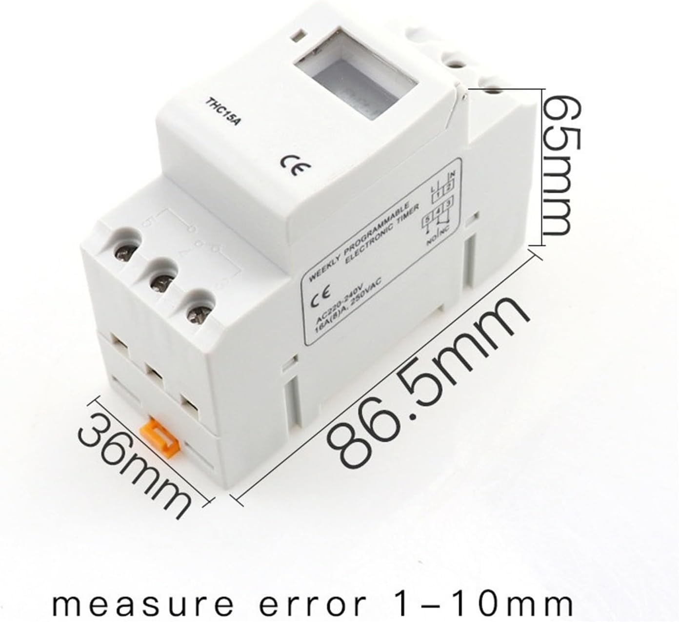 Electronic 7 Days a Week Programmable Digital Time Switch Relay Timer Control AC 220V 110V 12V 24V 16A DIN Rail Mount THC15A (Size : DC-AC 24V)