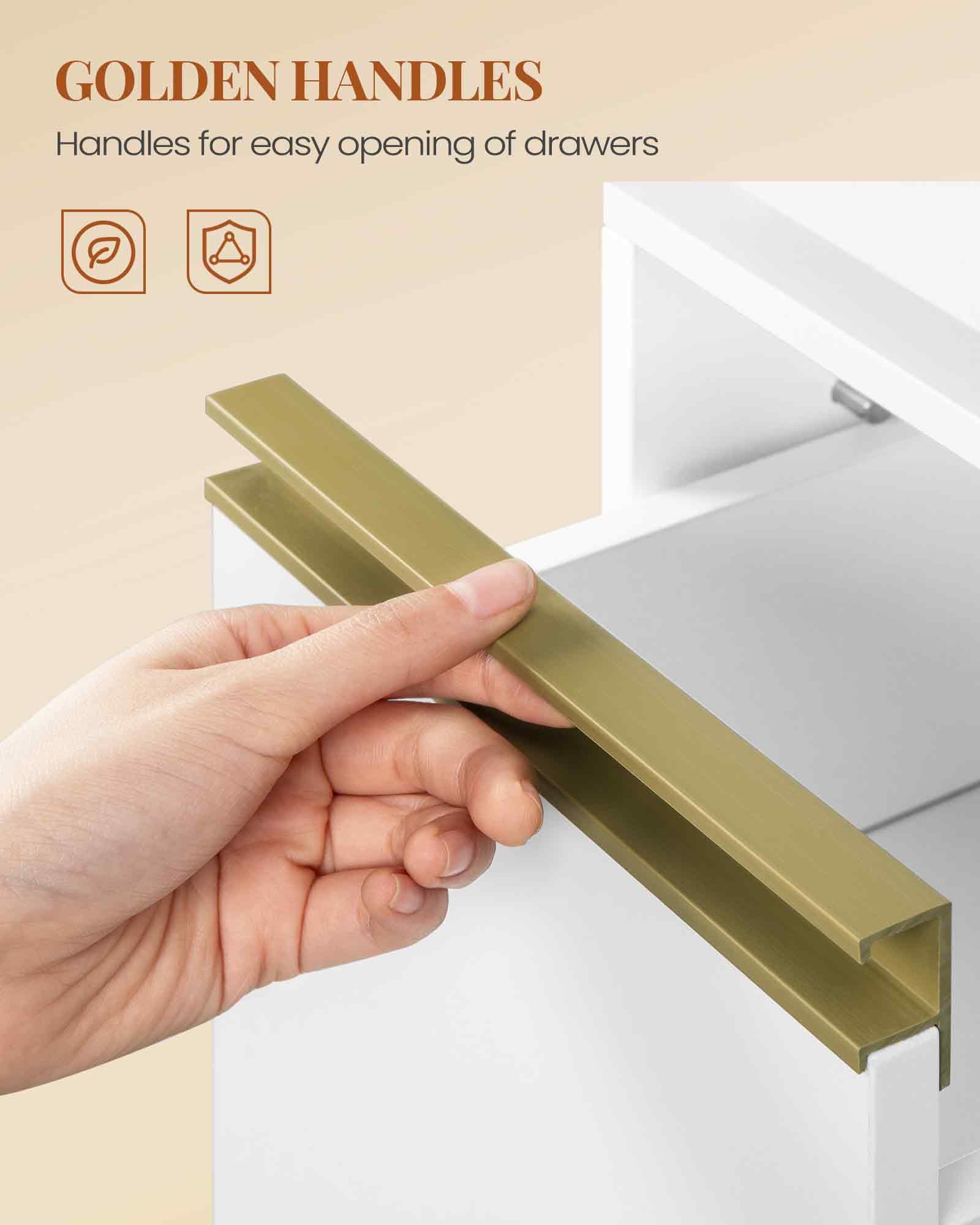 HEXCELEN Comodino Stretto, Set di 2, Comodino con Luce LED, Tavolino con 2 Cassetti e 1 Spazio Aperto, Mobile Salvaspazio per Camera da Letto, per Camera da Letto, Soggiorno, Moderno, Bianco