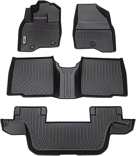 orealtrend Black Floor Mats Liners Replacement for Explorer 7 Seats 2015-2019 Heavy Duty All Weather Guard Front and Rear Car Carpet-Custom Fit-Tough/Durable/Odorless
